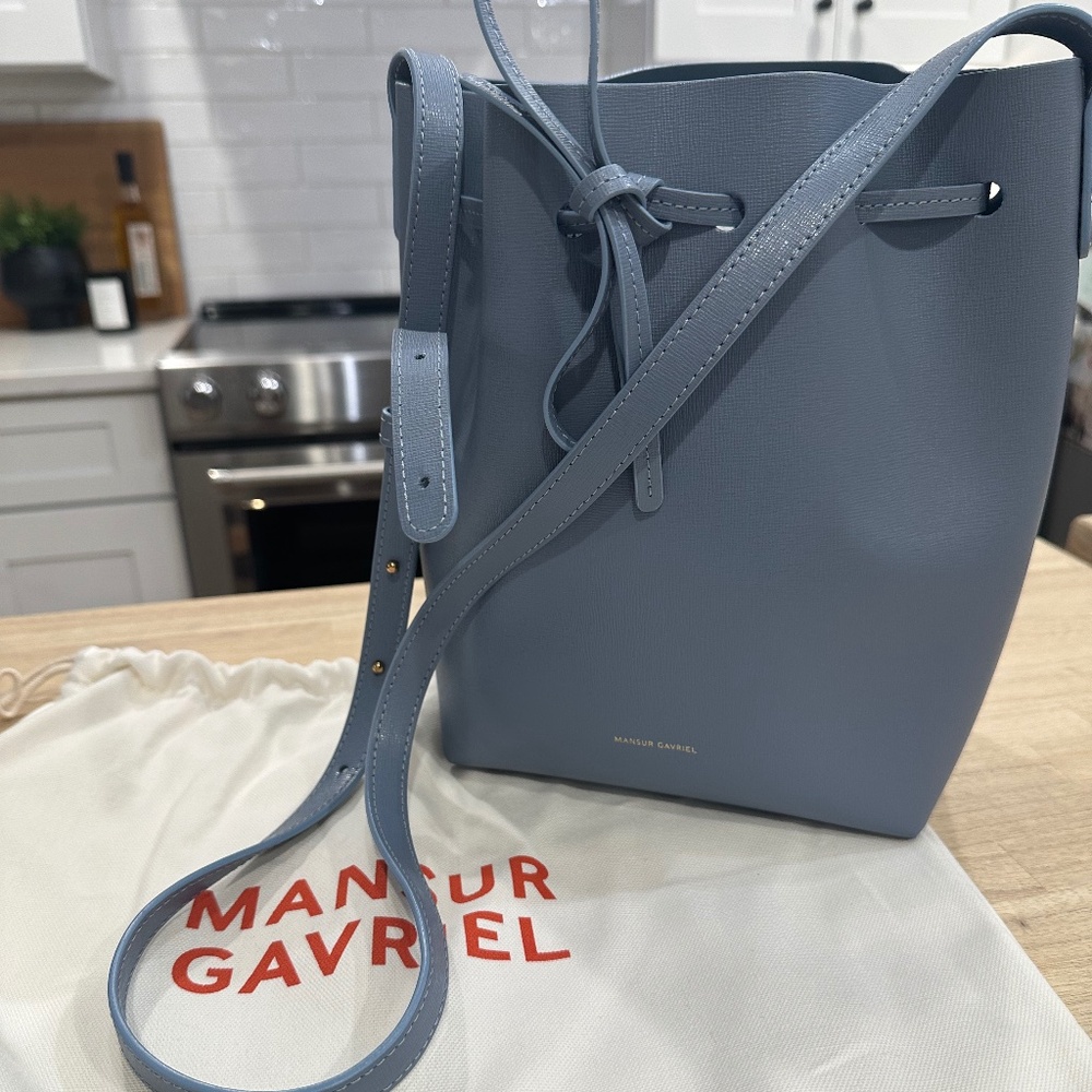 Mansur Gavriel Mini Bucket Bag in Light Blue